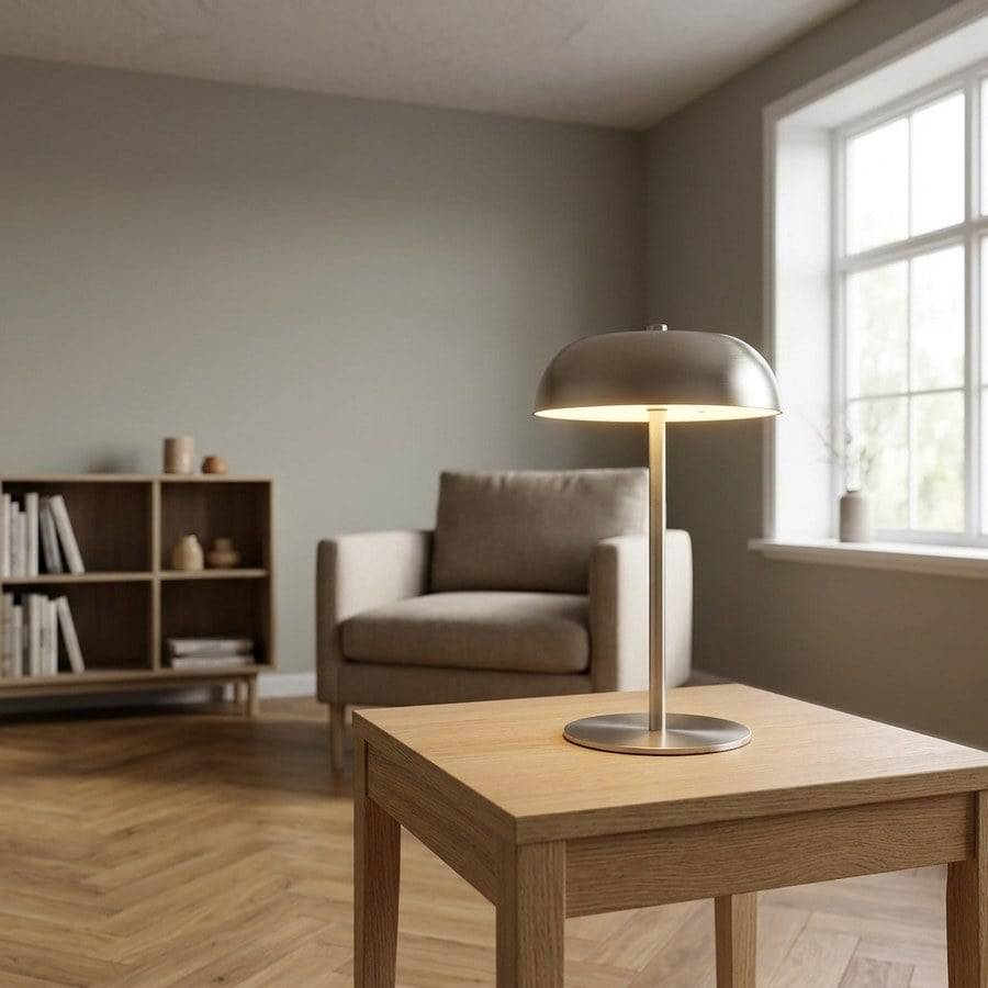Fenwick Bordlampe i Sølv Metal fra House Nordic | Ø18xH30 cm