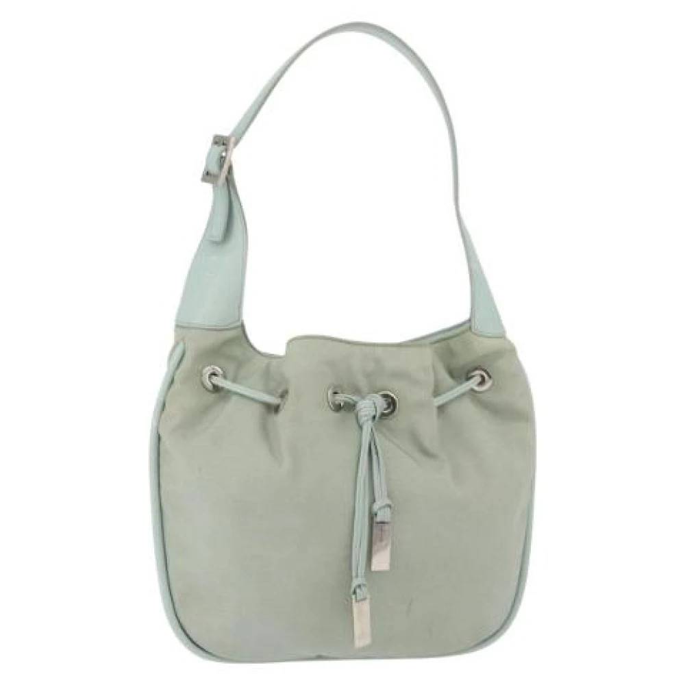 Gucci Vintage Pre-owned Vintage Canvas Bucket Bag - Vintage - Dame - Grøn - ONE SIZE - Uld