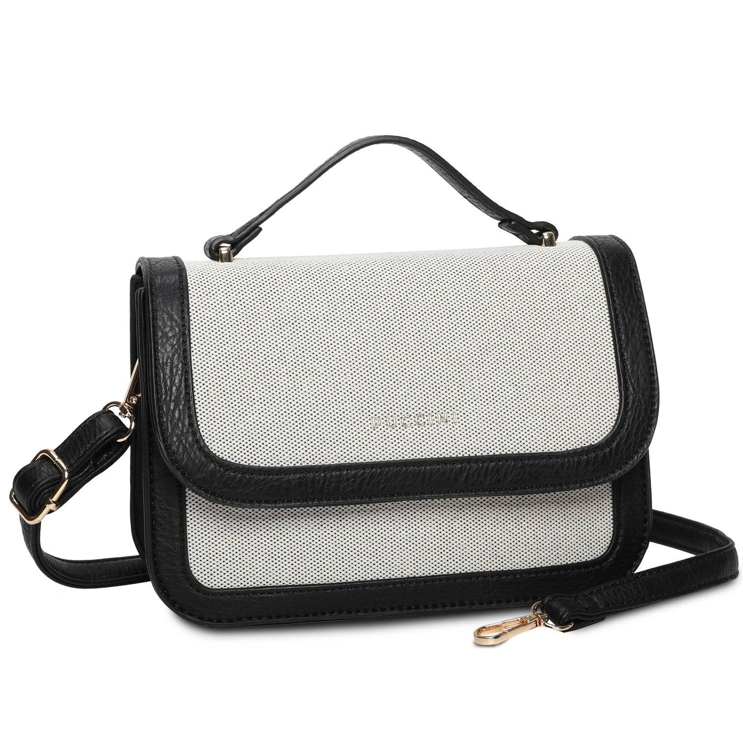Puccini Linea Skuldertaske Beige/Sort