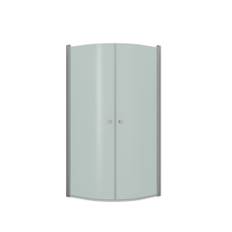 Dansani Match hörndusch, modell E+E, 89x89 cm, frostat glas, satin profil