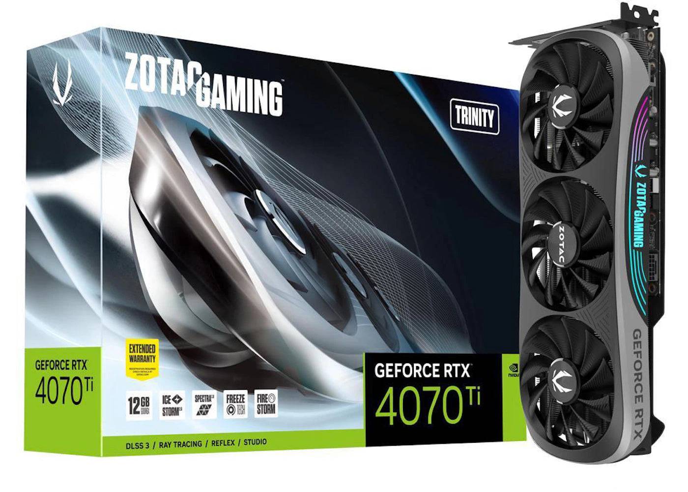 NVIDIA ZOTAC GAMING GeForce RTX 4070 Ti Trinity 12G Graphics Card ZT-D40710D-10P - One Size (One Size)