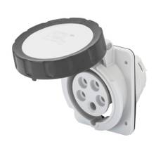 15 stk CEE Indbygnings udtag 10° HP 5P 16A 500V 7H sort IP67