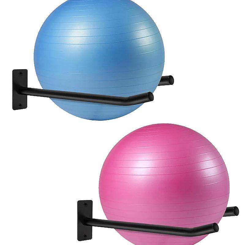 2 st Metallbollhållare Träningsboll Väggställ För Gym Garage Studio Förvaring Yogaboll För Yogaboll/Stabilitetsboll/Basketboll gray