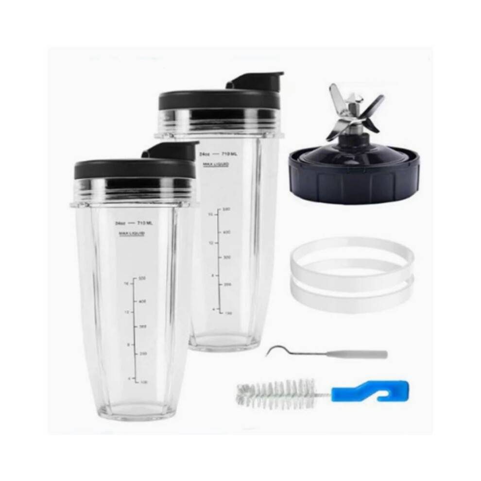 Replacement 24 Oz Blender Cups with Lid for Nutri Auto IQ BL450 BL480 NN102 1000W Blender Accessories