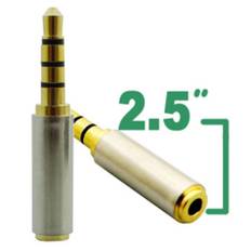 Minijack 3.5mm til microjack 2.5mm adapter - Guld