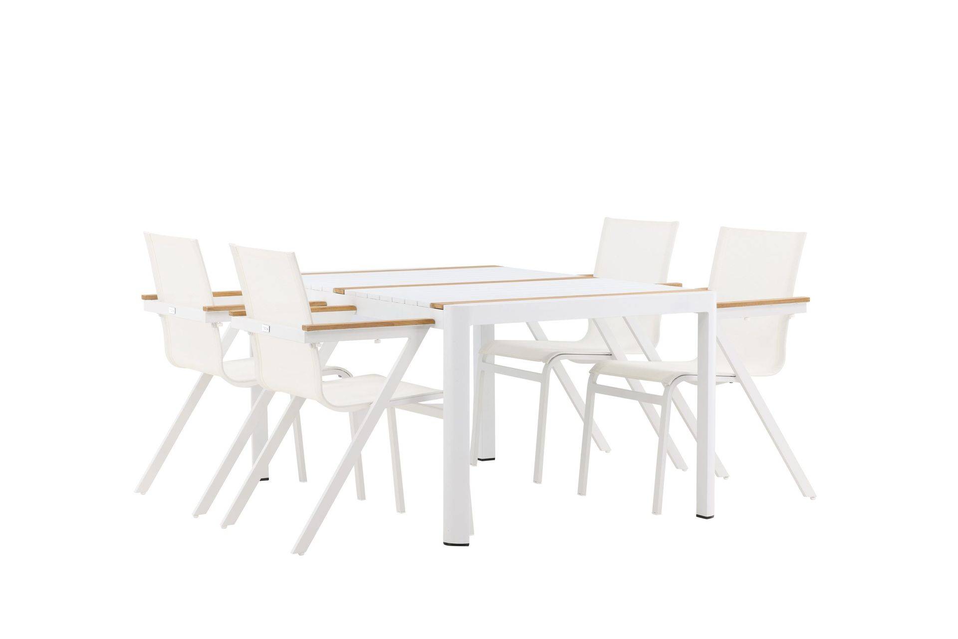 Venture Home Togo Matgrupp Utomhus 150 cm + 4 st Mexico Karmstolar - Vit utomhus