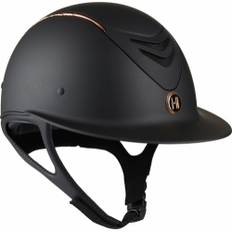 OneK Avance Matte Rosegold Piping Ridhjälm Bred Solskärm - Svart - Skal storlek 0 (47-54 cm)