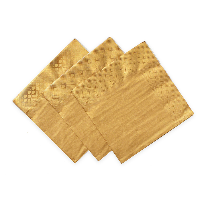 Guld servietter 20x - 33x33cm.