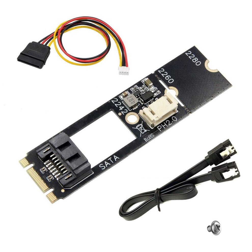 M.2-adapter M.2 NGFF til SATA3.0 7-bens adapter M2 Key-B til SATA3.0 adapterkort til 2242 2260 2280 M.2 SSD