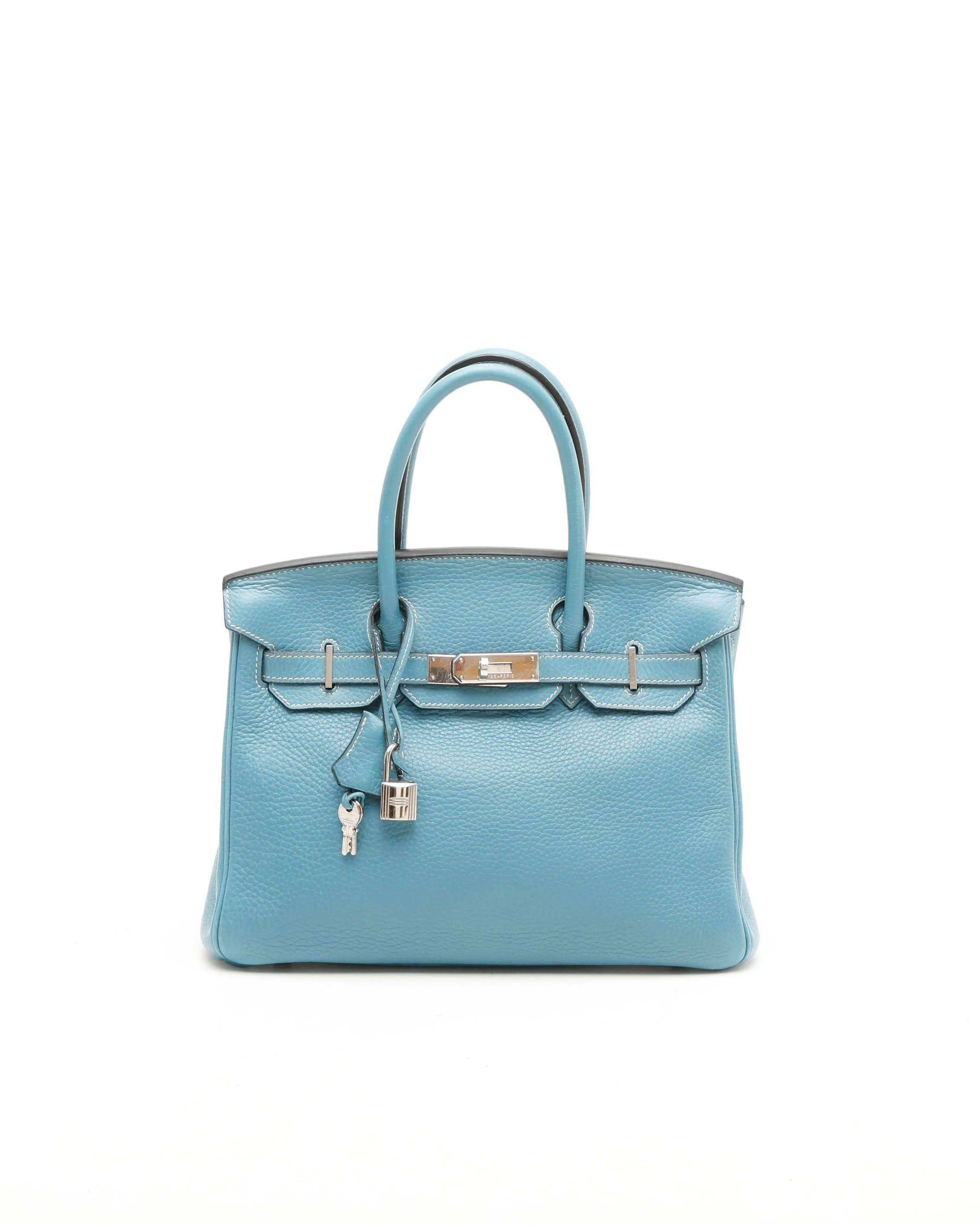 Hermès Birkin 30 Clemence Blue Jean Bag - Blue - One Size