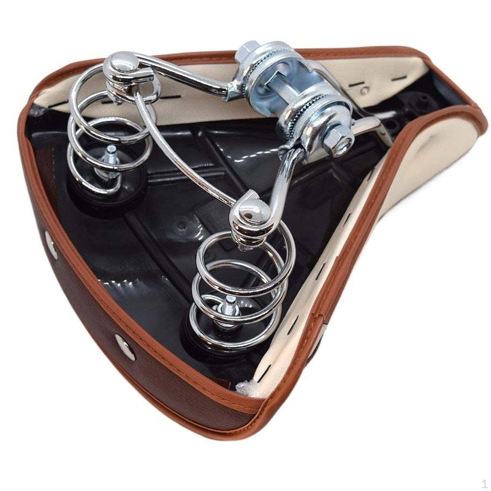 Klassisk cykelsits med Retro Rivet fjäderkudde för bekväm cykling brun