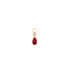 Ruby Recycled Gold Hoop Charm | Akind 14K Gold / single