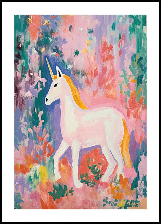Colorful Unicorn Poster (40x50cm) - Plakater > Barnväggskonst, BD