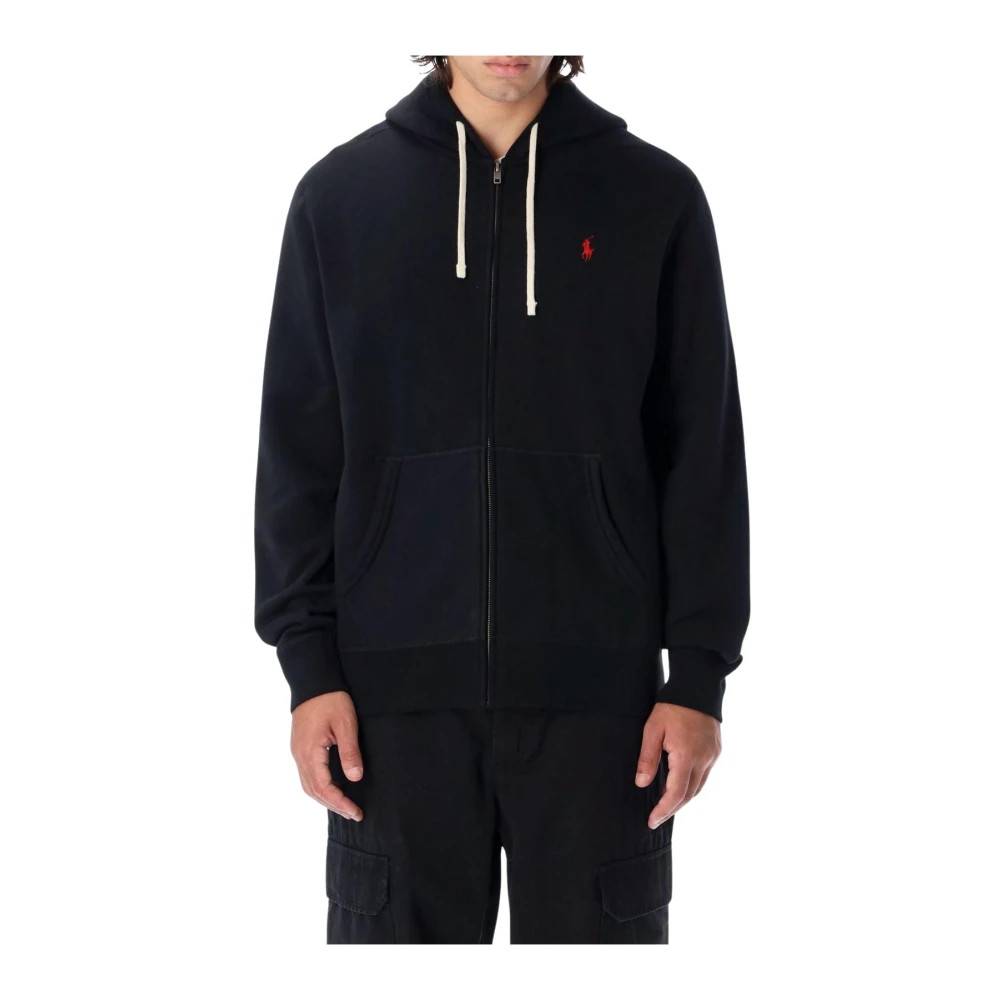 Polo Ralph Lauren, Sweatshirts , Herre, Sort, M, Uld, Full Zip Hoodie