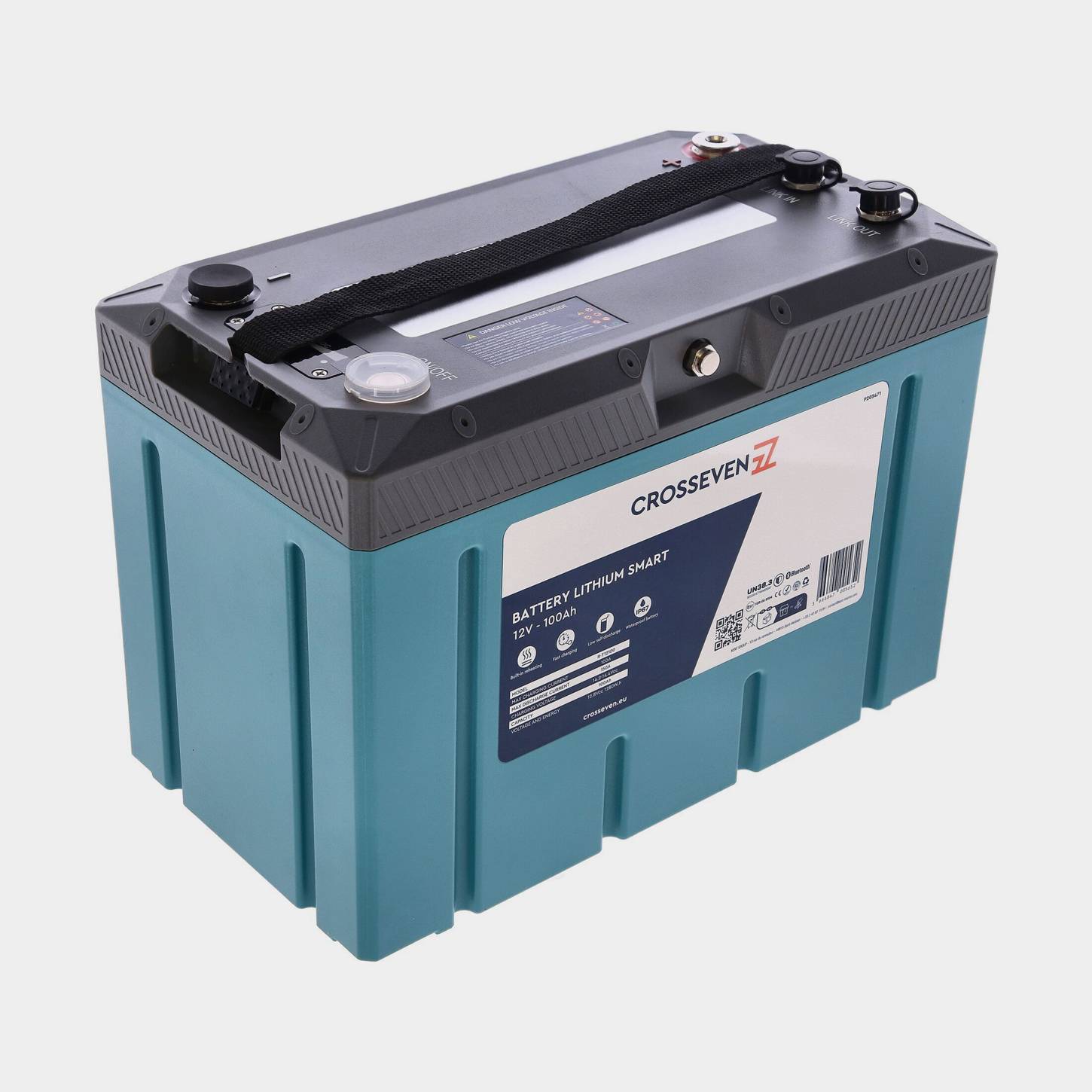 Fritidsbatteri / forbrugsbatteri Crosseven LiFePO4 Smart, litium, 12 V, 100 Ah