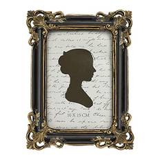 Vintage-Bilderrahmen, 10,2 x 15,2 cm, luxuriöser antiker Bilderrahmen mit Glasfront, Foto-Display, Tisch-Wandbehang, Geschenkideen, Schwarz und Gold