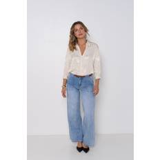 Place Du Jour JUNE Jeans Lynlås Wide Denim Blå-34