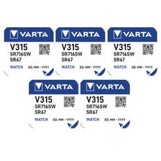 Batterie VARTA, Uhrenbatterie, Silver Oxide, Knopfzelle, V315, SR67, SR716SW, 1.55V, 5 Stück