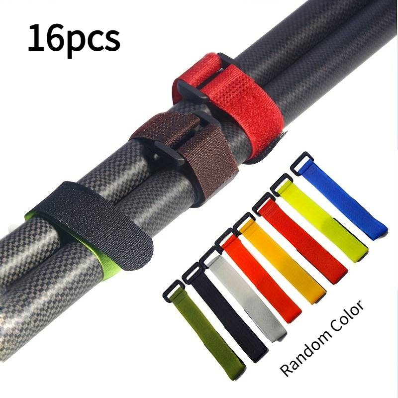 16pcs Random Color Reversible Hook-and-loop Straps, Anti-slip Fishing Rod Straps, Anti-slip Rod Holders
