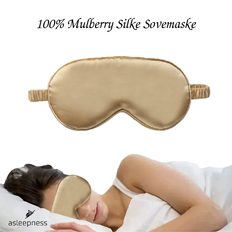 Mulberry Silke Øjenmaske og Sovemaske (Guld) - Silkemaske uden gaveæske