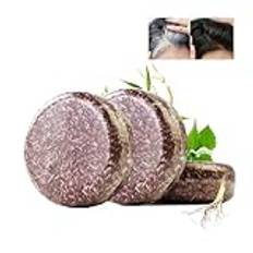 Hair Darkening Shampoo Bar, Grey Reverse Shampoo Bar, Grey Hair Darkening Shampoo, Man Grey Coverage Bar Shampoo, Multiflorum for Hair Repair, Black Soap for Men And Woman Grey Hair (3PCS)