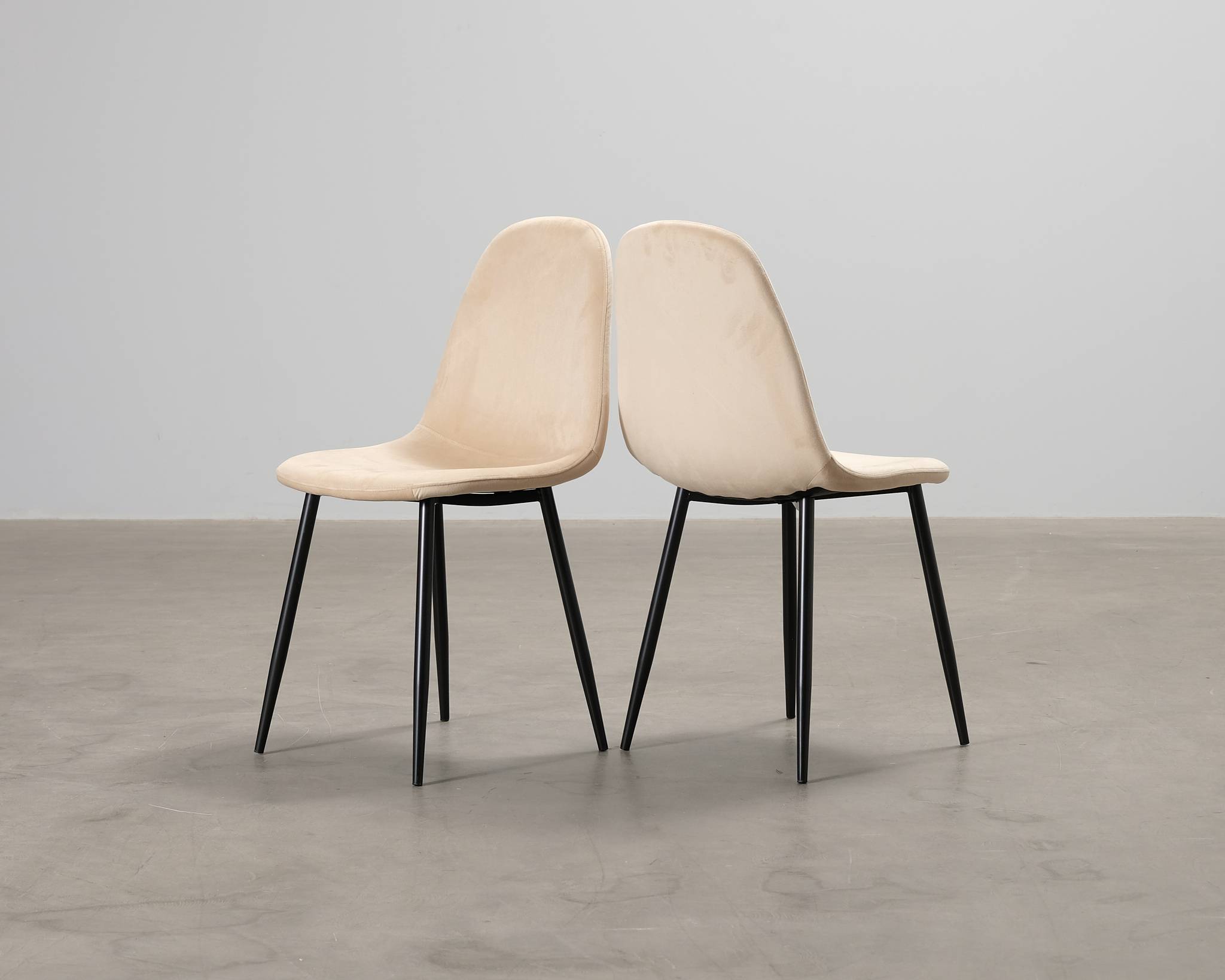Polar matstol beige sammet, set om 2 st