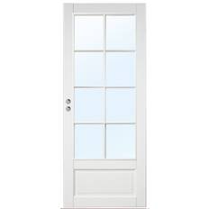 Skjutdörr kungsholmen - furu Vit (standard) (NCS S 0502-Y) Frostat glas