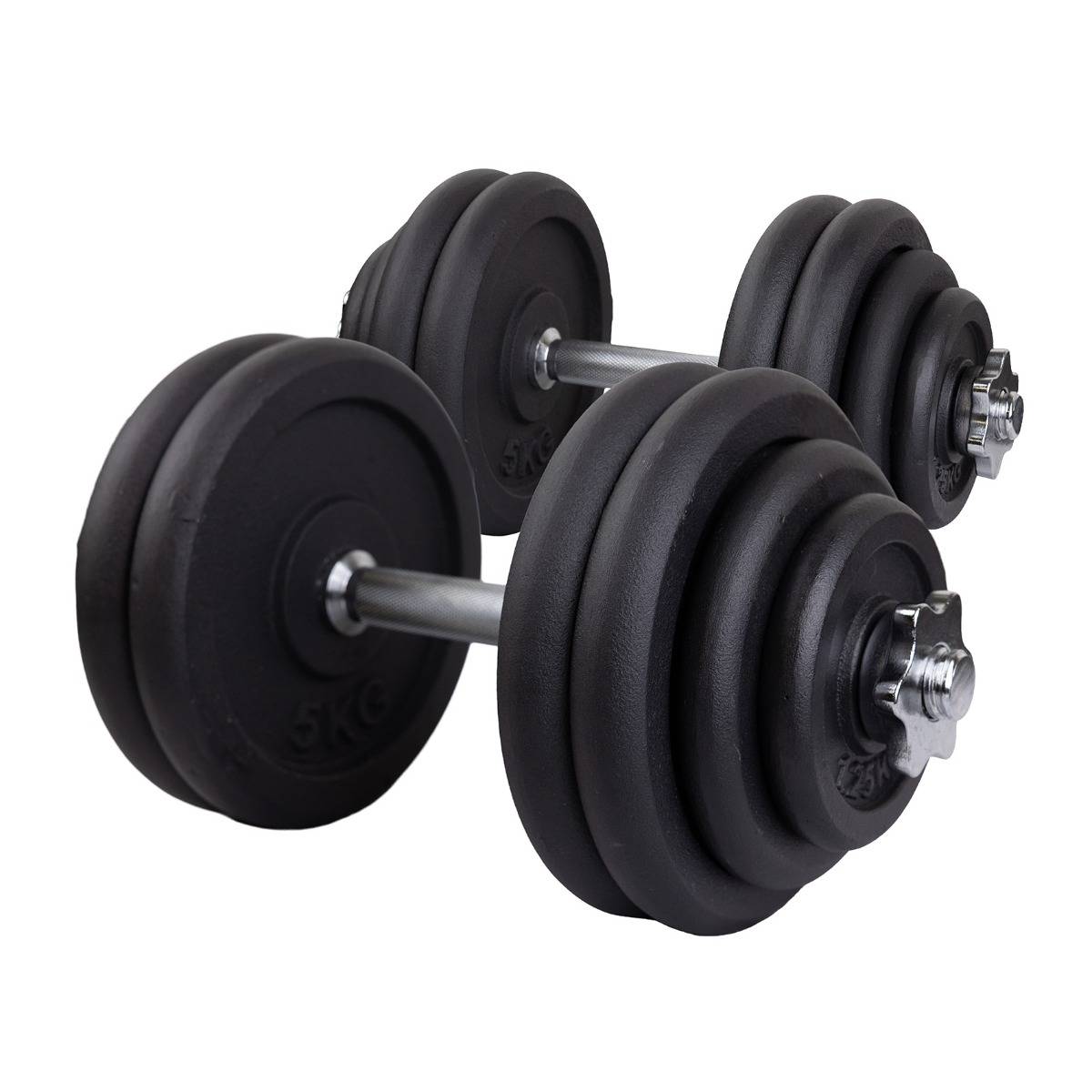 Byggbart Hantelset - 2 X 29,5kg Järn