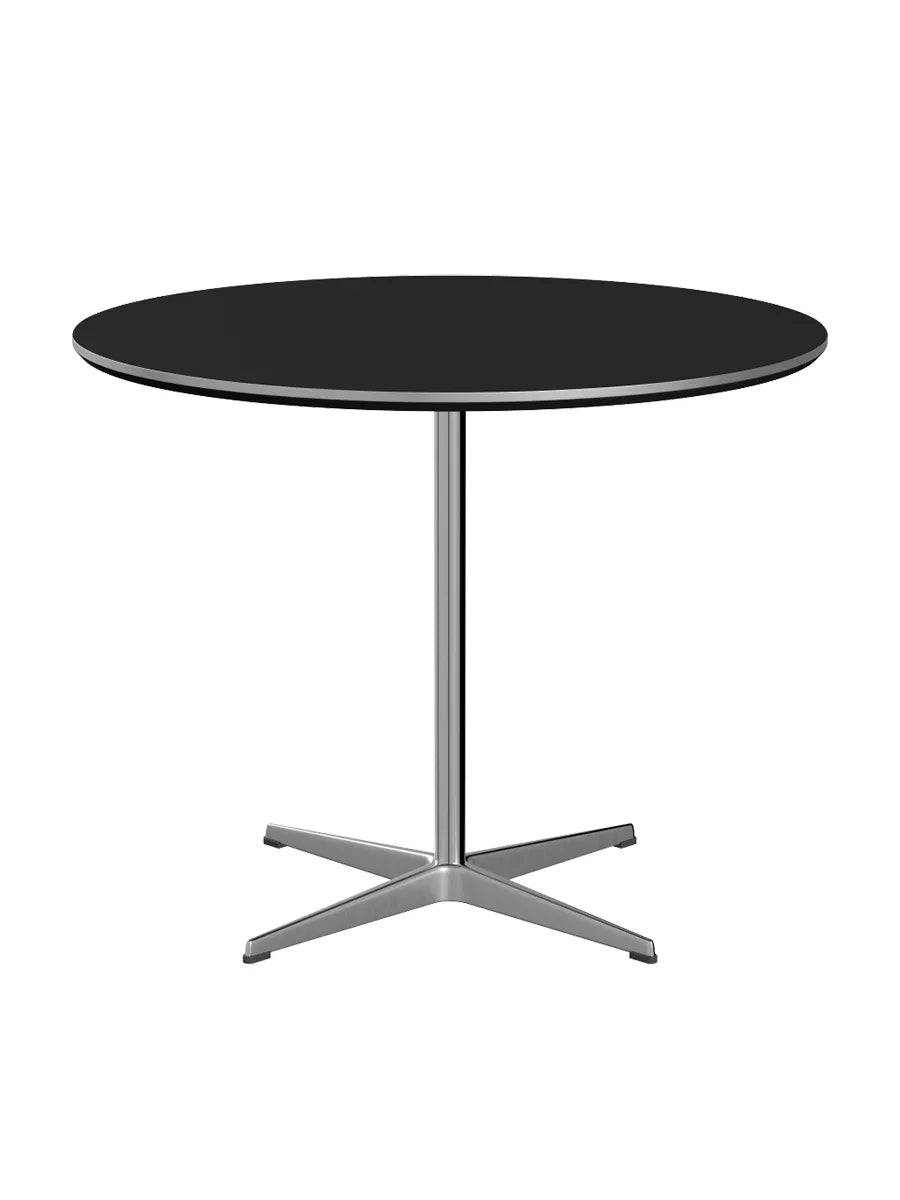 Piet Hein A623 Cafébord, Ø90 cm fra Fritz Hansen Sort laminat m. alukant - Jacobsen Plus