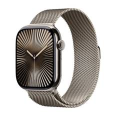 Apple Watch Series 10 GPS + Cell 46 mm naturlig titan, naturlig milanesisk loop - S/M