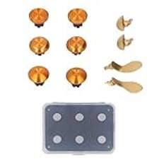 Metalltumspakar för Edge Controller, Ersättningsknappar för Joystick-tumspakar med 6 Metalljoysticklock och 4 Metallpaddlar (GOLD)