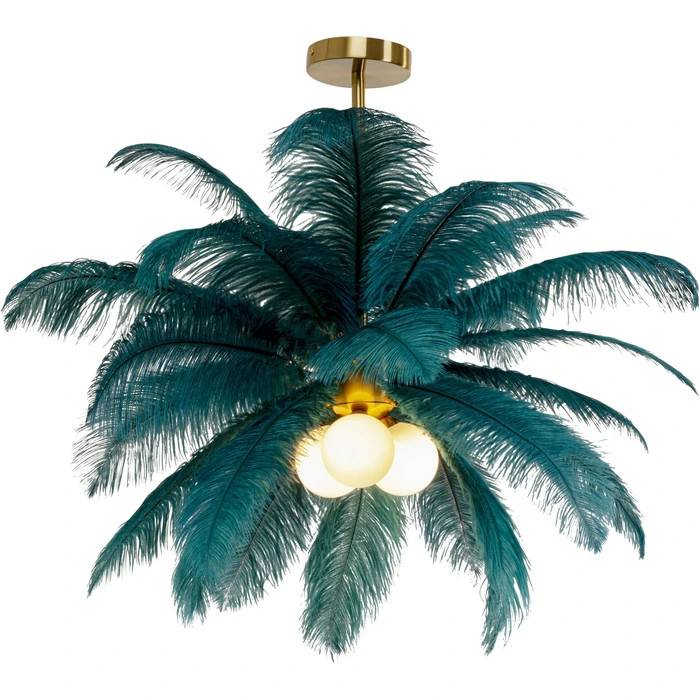 Taklampa Palmfjäder grön Ø87 cm