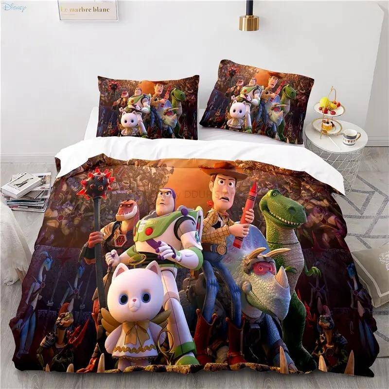 Påslakan med Woody och Buzz Lightyear och dinosaurier, 135 x 200 cm