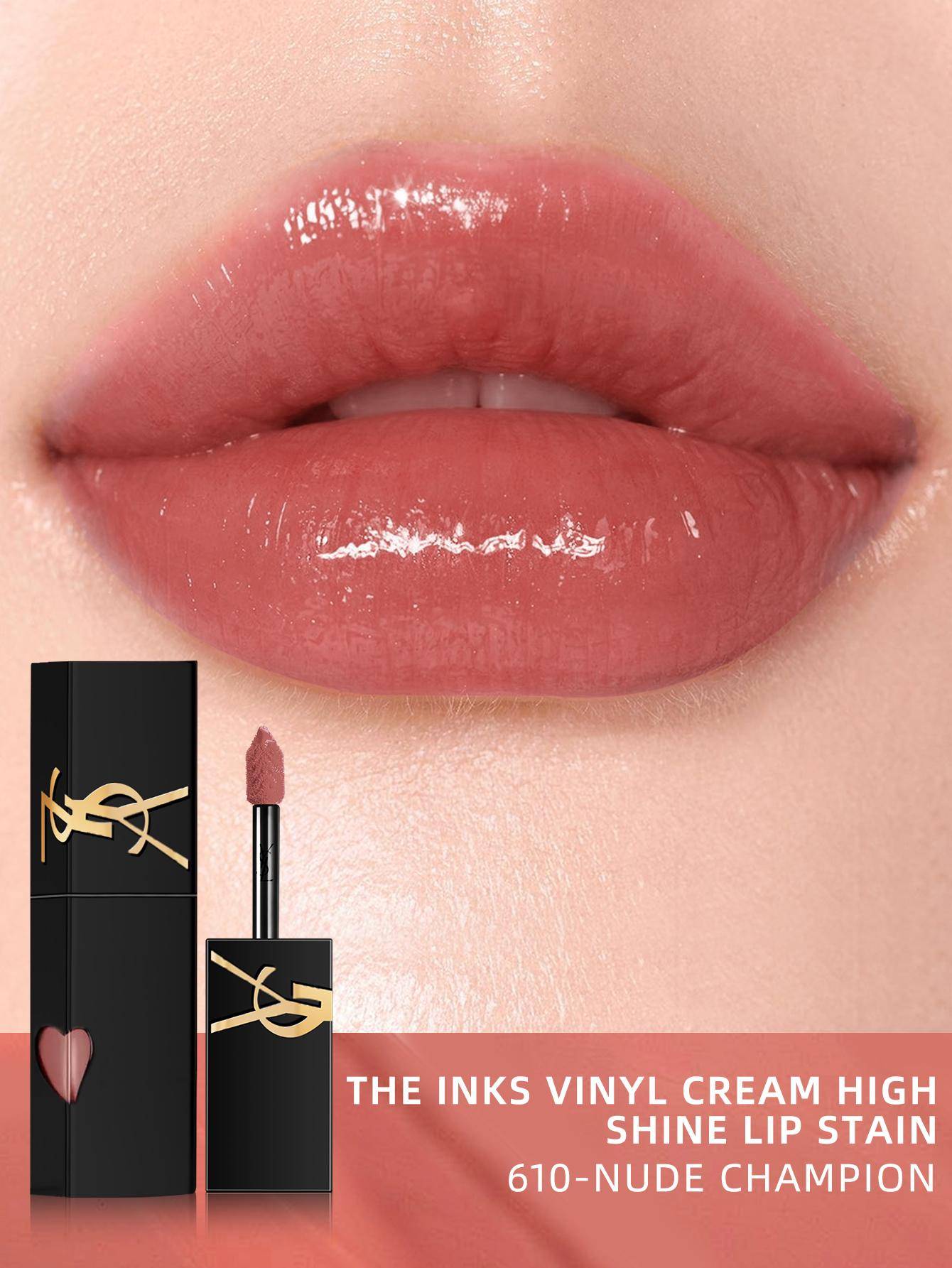 Yves Saint Laurent The Inks Vinyl Cream Högblank Läppfärg #610-Nude Champion - 0,18 FL .OZ./5,5ML brown