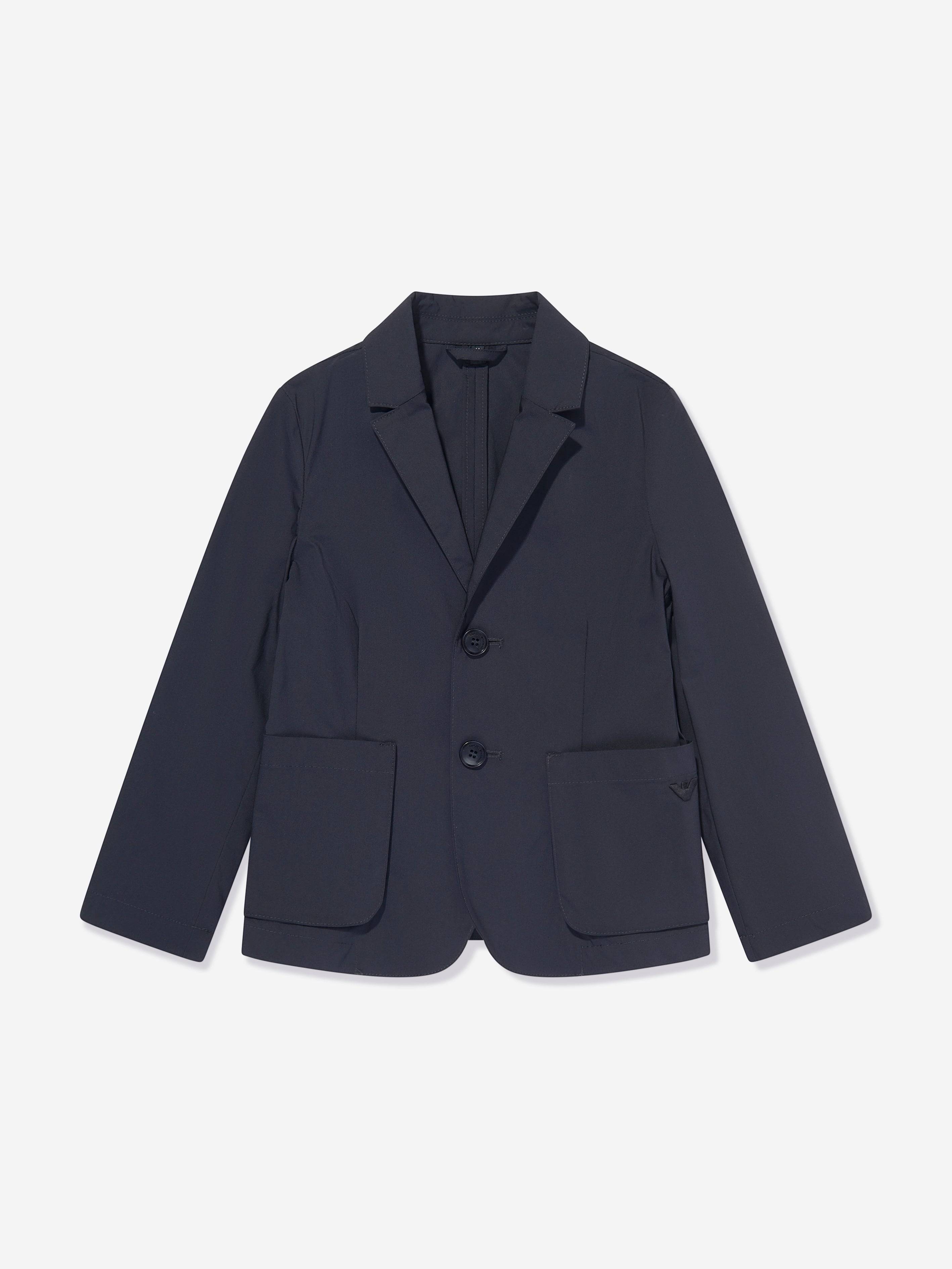 Emporio Armani Boys Cotton Blazer in Navy - Navy / 14 Yrs (14 Yrs)