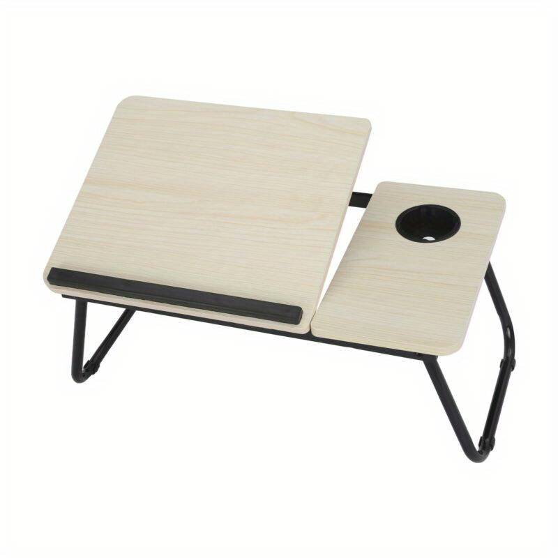 TEMU Foldable Laptop Table 55x32x25cm Notebook Table Bedside Table Foldable Notebook Laptop Bed Tray Table For Reading Or Breakfast With Cup Holder