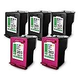 EuroPro 5x kompatibla bläckpatroner för HP 303 Envy Inspire 7200 Series ersätter 303XL Black + Color