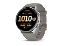(ComputerSalg) Garmin Venu 4 - 45 mm - sølv - smart ur med bånd - silikone - sølvgrå - håndledsstørrelse: 135-200 mm - display 1.4 - 8 GB - Bluetooth, ANT+, Wi-Fi