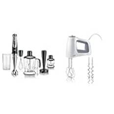 BRAUN MultiQuick 9 MQ 9147X Stavmixer, Svart, Silver, Flera delar & Braun MultiMix 5 HM Mixer, 700 W, Grœ, Vit