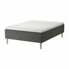 IKEA - SKOTTERUD boxmadras med topmadras, medium mørkegrå/Norrsele hvid, 140x200 cm