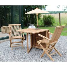 Saltö utematgrupp klaffbord med 2 st karmstolar - Teak