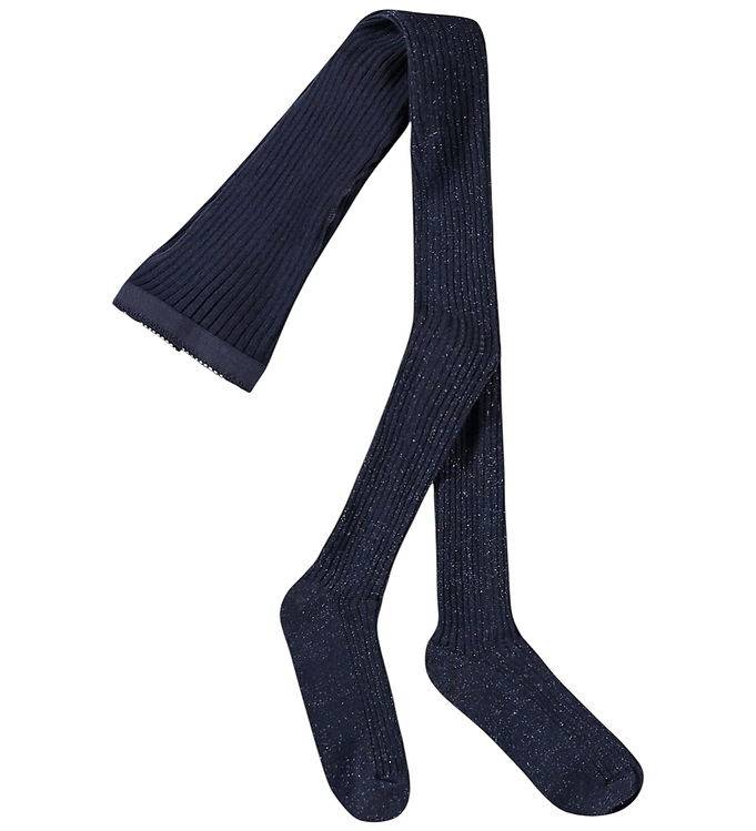 Molo Strumpbyxor - Glitter Rib - Marinblå Kavaj - Molo - 3-4 år (98-104) - Strumpbyxor