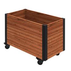 Cubic Blomsterkasse m/hjul ThermoWood® - Thermowood