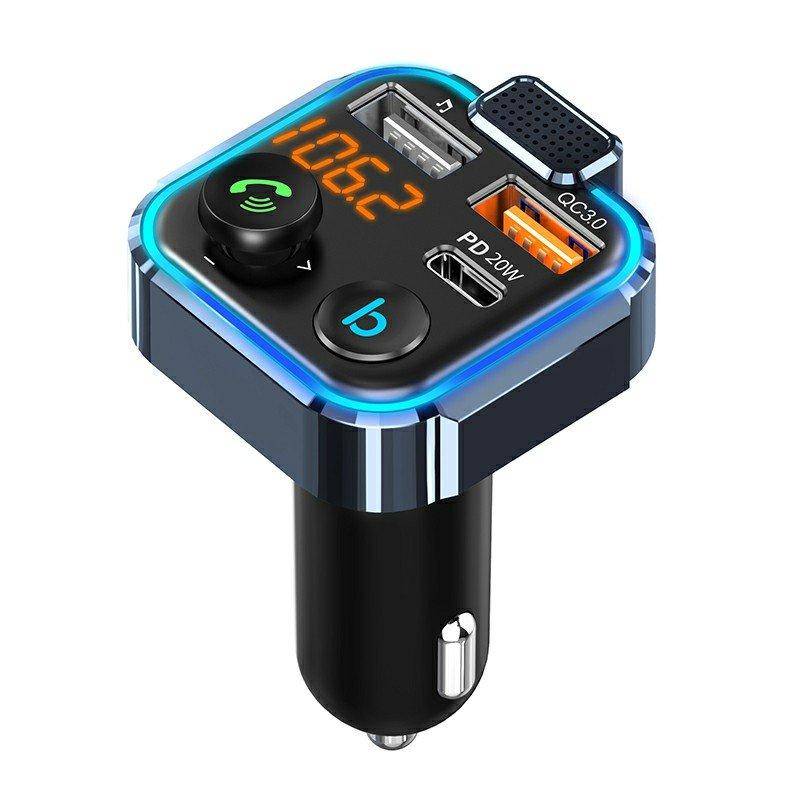 BT23 Dual USB Digital Display Bil Bluetooth MP3 Spelare FM Sändare 20W svart