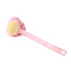 Kroppsborste i silikon Långt handtag Rubbing Back Bath Borste Blomma Boll för vuxen Mjukt hår dubbla syfte Tillbaka skrubberbricka (Color : B)