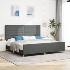 vidaXL Mörkgrå tyg sängram 200x200 cm