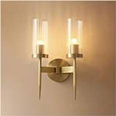 Wall Lamps Compatible with Living Room Simple Light Luxury All Copper Wall Lamp 2-Light Wall Sconce Lighting Indoor Wall-mounted Lighting Fixture Lamps Compatible with Bedroom Living Room Aisle Wall S