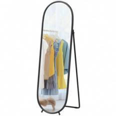 Golvspegel Oval Svart 40 x 160 cm