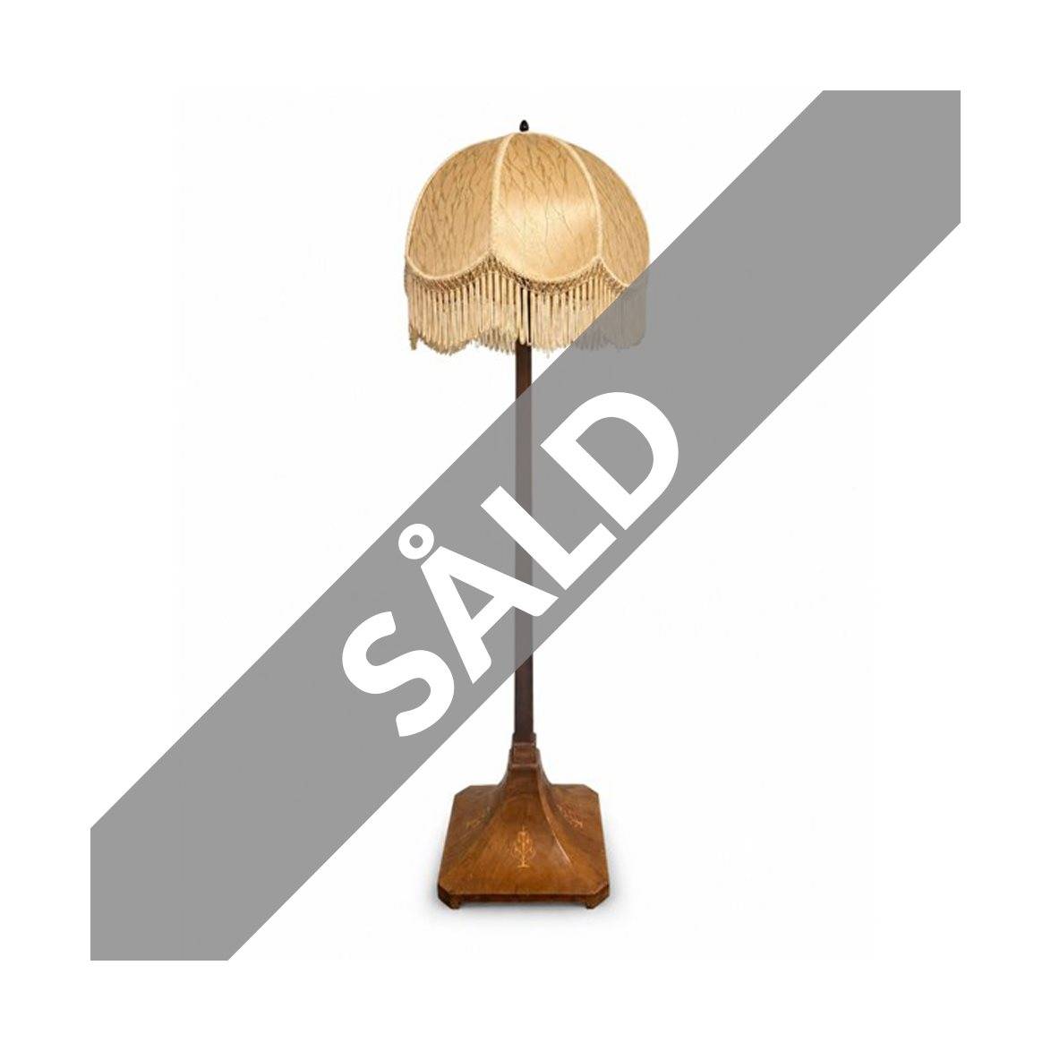 Vintage by Bright 1-2-3 Golvlampa Brun/Gul, Trä & Textil 170cm
