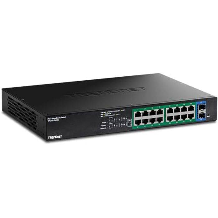 Switch PoE+ TRENDnet - TPE-TG182ES - 18 ports - 240 W - 16 ports Gigabit PoE+ - 2 ports SFP